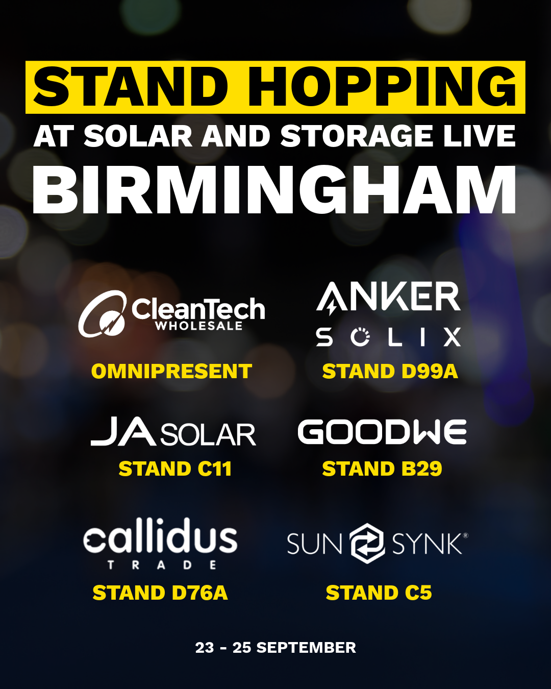 Image showing stand numbers of our supplier stands